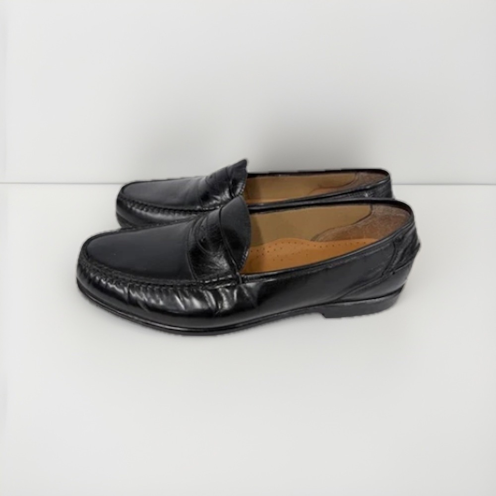 Soft Flex French Shriner Mens 16W Black Leather Slip On Loafers FSO-5941 EUC